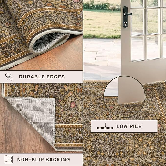 3x12 Extra Long Runner Rugs for Hallways, Vintage Washable Kitchen Floor Mats - Image 4