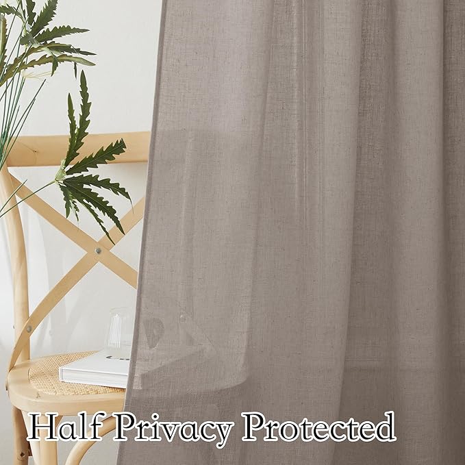 RYB HOME Sheer Curtains 95 inches Long - Image 4
