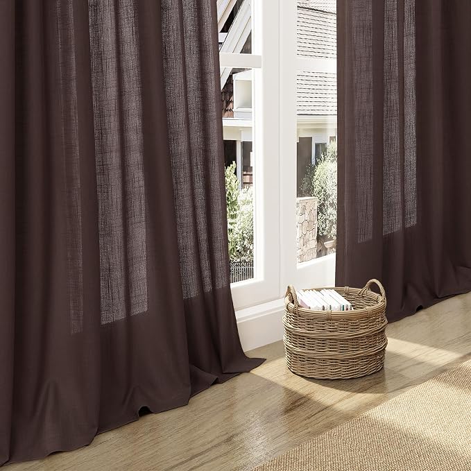 Nanspring Coffee Linen Curtains - Image 6