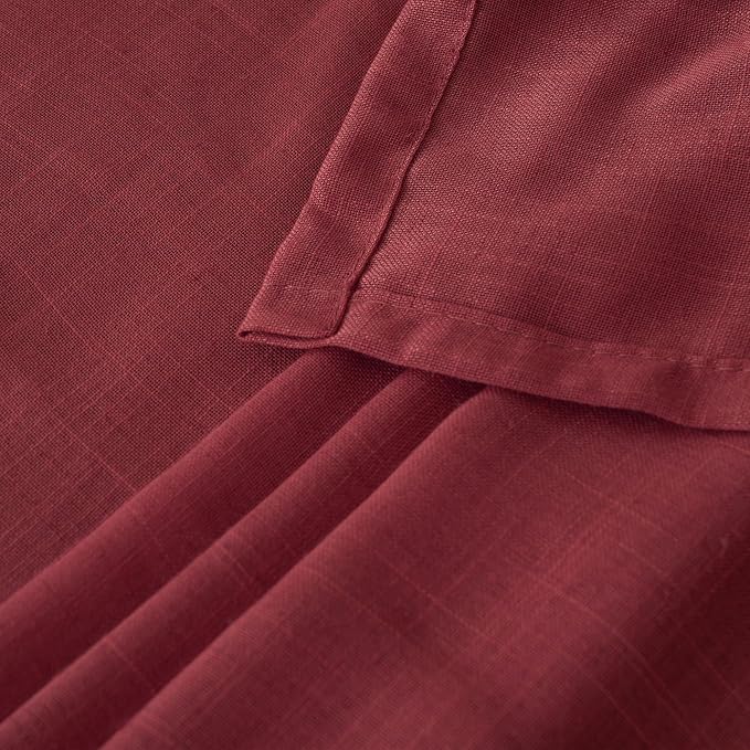 BGment Burgundy Curtains Semi Sheer 48 Inch Length - Image 8