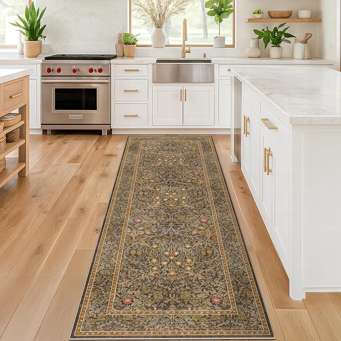 Hazo Haus Non Slip 2x5 Gold Brown Bathroom Runner Rug - Image 8