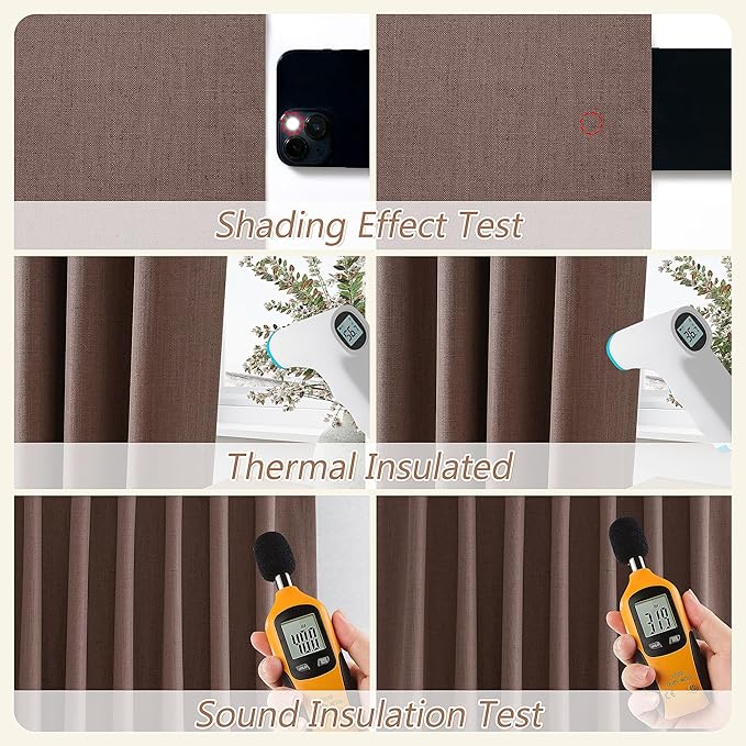 Guken 100% Blackout Curtains 120 Inch Length 2 Panels Set - Image 5