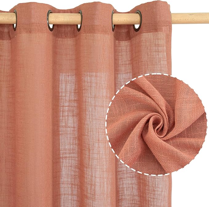 LAMIT Linen Sheer Curtains 95 inch - Image 2