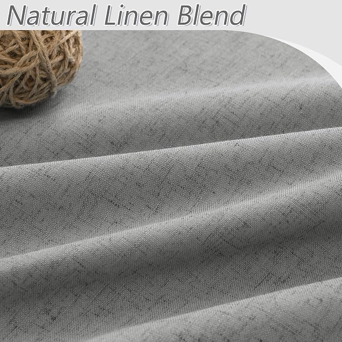 Guken 100% Blackout Linen Curtains 120 Inch Length 2 Panels Set - Image 3