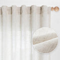 MYSKY HOME Linen Curtains for Living Room, Natural Semi Sheer Curtains & Drapes by MYSKYHOME