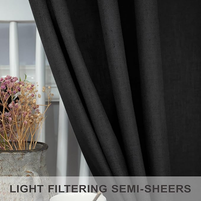 Pitalk 102 Inch Long Curtains Black - Image 4