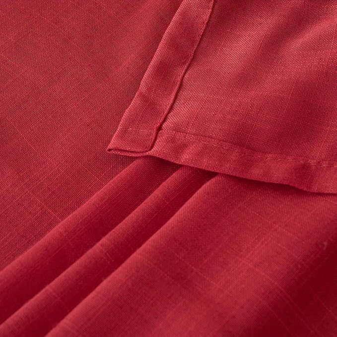 BGment Red Linen Curtains 63 Inches Long - Image 8