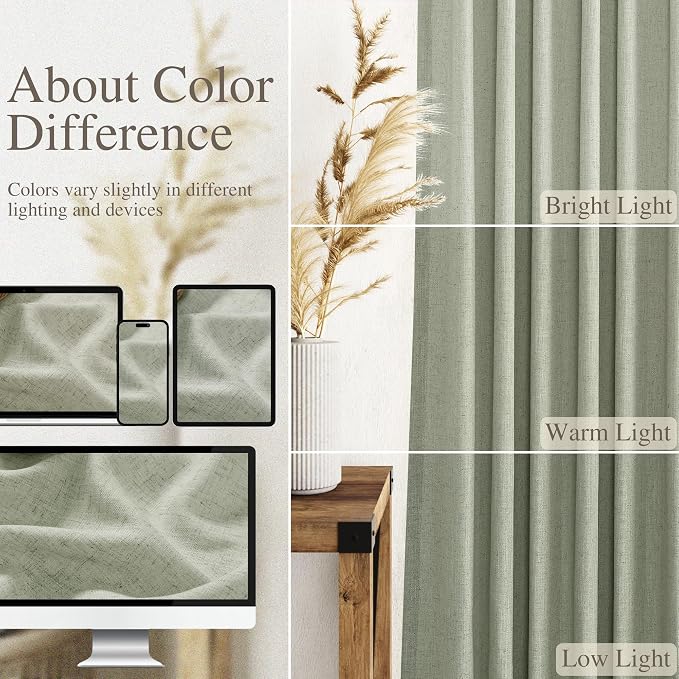 Extra Wide 100x96 Inch Linen Curtains - Image 4
