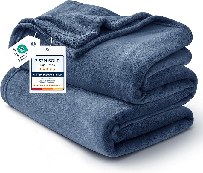 Bedsure GentleSoft Fleece Bed Blankets Full Size Mineral Blue by BEDSURE