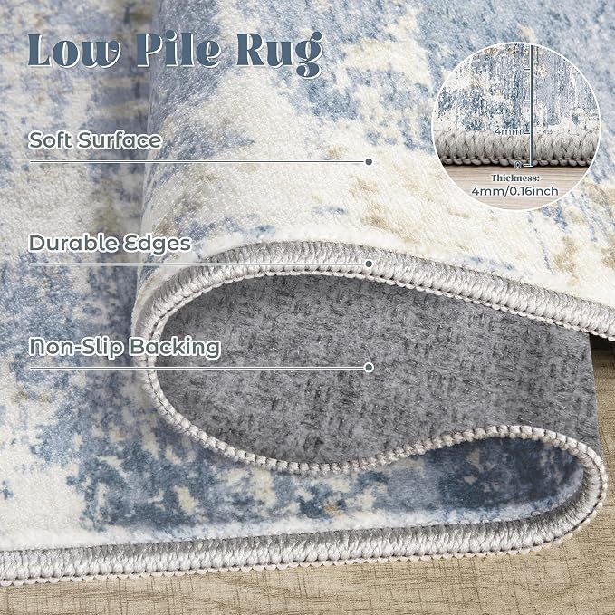 XLUEZ 10x14 Area Rugs for Living Room, Washable Modern Abstract Large Area Rug - Image 4