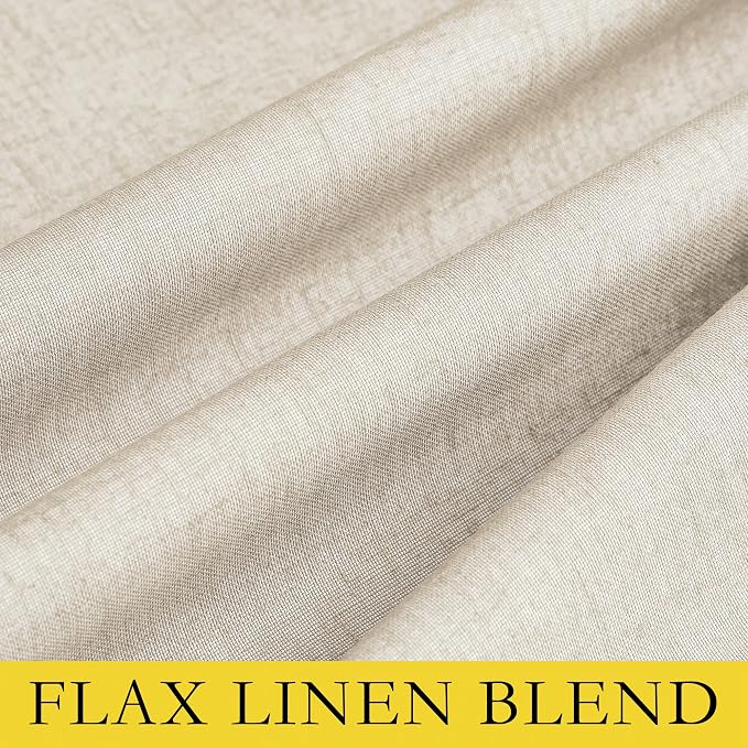 NICETOWN 100% Blackout Linen Texture Curtains 72 inches Long, 2 Panels - Image 8