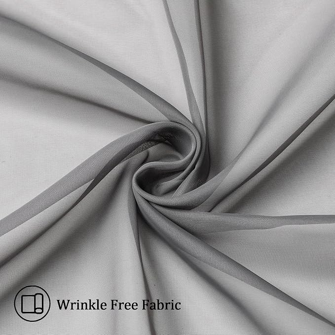 Aiyufeng Basic Rod Pocket Sheer Voile Window Curtain Panels White 1 Pair 2 - Image 5