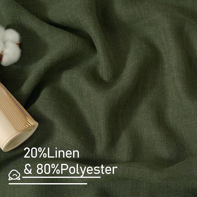 LAMIT Olive Green Linen Curtains - Image 3