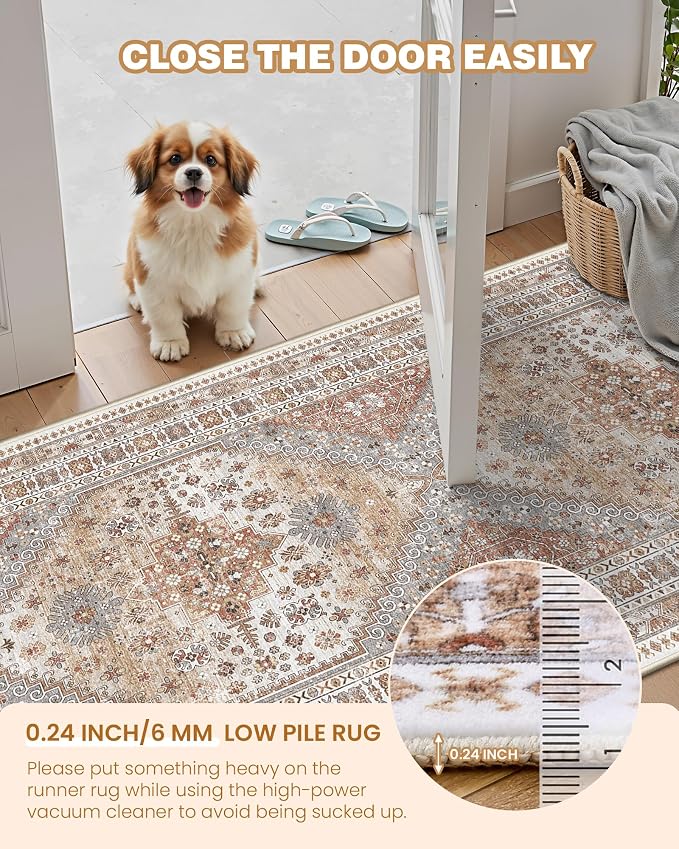 3x6 Runner Rug, Thin Entryway Non Slip Washable Rugs - Image 6