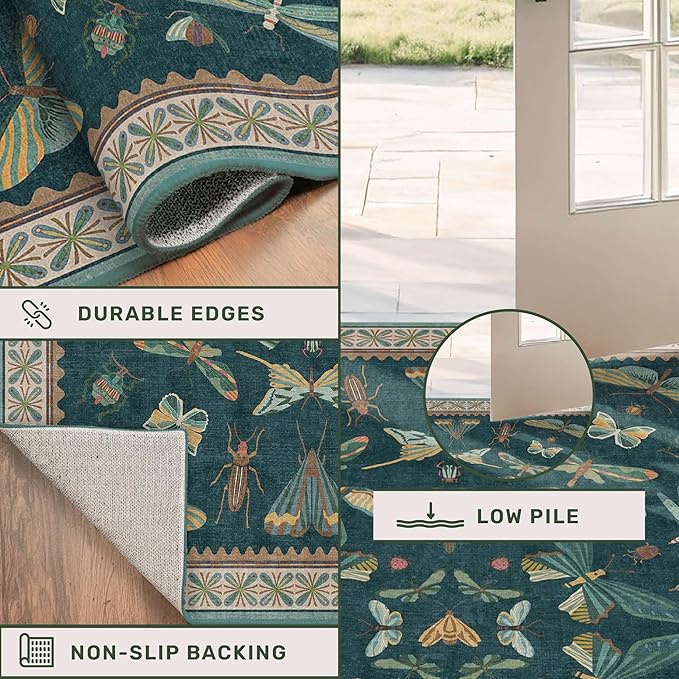 Insect Boho 7X9 Washable Living Room Rug - Image 5