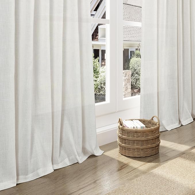 Nanspring Natural Linen Curtains 63 Inch Length - Image 5