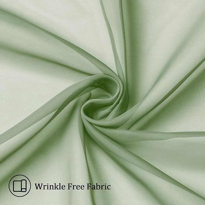 Aiyufeng Sage Green Curtains Sheer - Image 6