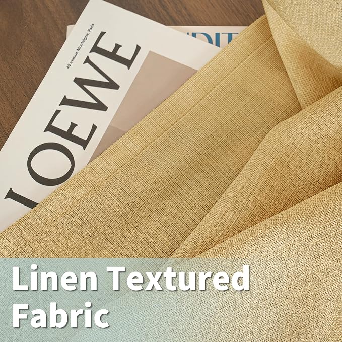 LAMIT Linen Curtains 90 Inch for Bedroom, Grommet Thick Linen Textured Sheer - Image 8