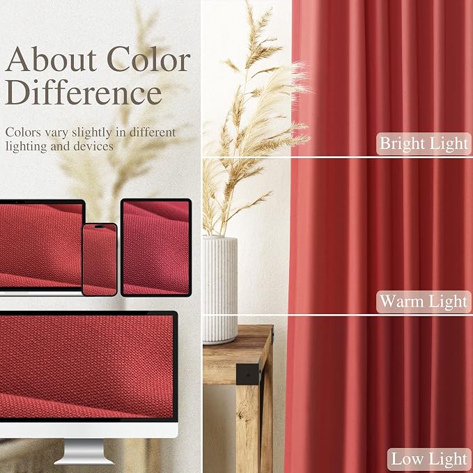 Christmas Red Linen Curtains 72 Inches Long - Image 3