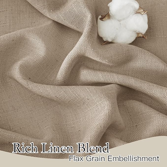 RYB HOME Linen Sheer Curtains for Small Window, Back Tab Breathable Absorbent - Image 4