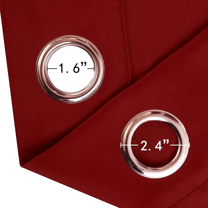LEMOMO Blackout Curtains 66 x 95 inch/Red Curtains Set of 2 Panels/Thermal - Image 5