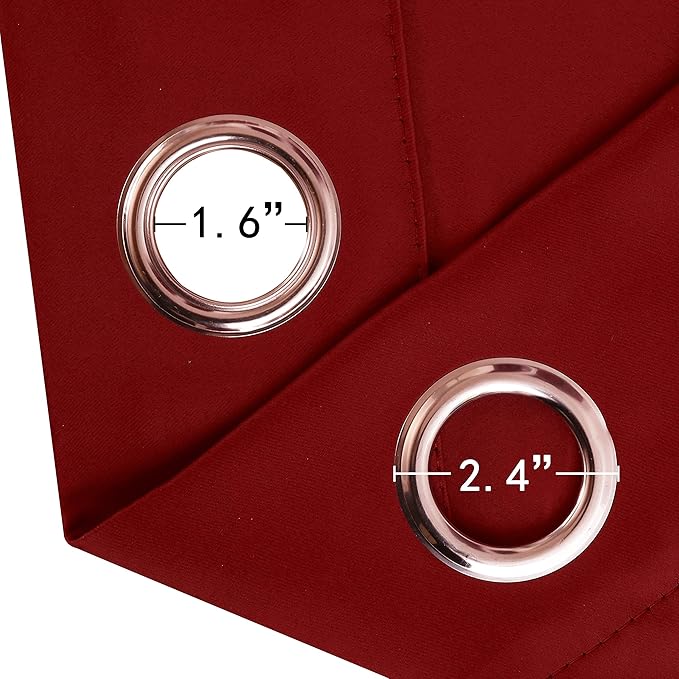 LEMOMO Red Thermal Blackout Curtains/52 x 108 Inch/Set of 2 Panels Room - Image 6