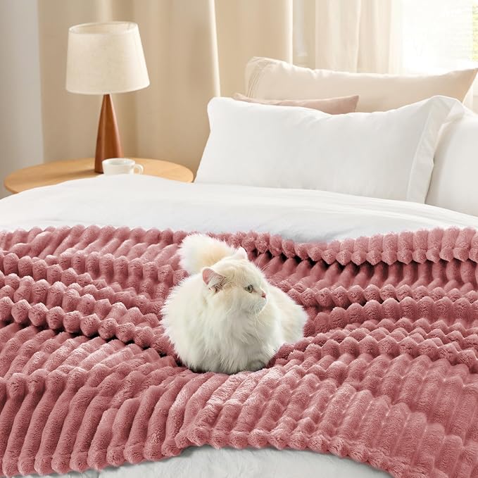 Bedsure GentleSoft Brick Dust Fleece Throw Blanket - Image 4