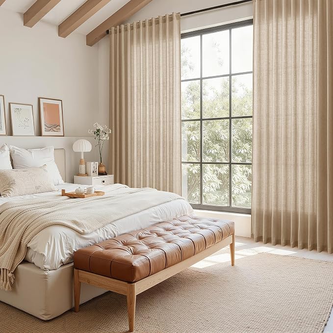 Nanspring Sand Beige Curtains 102 Inches Long - Image 8