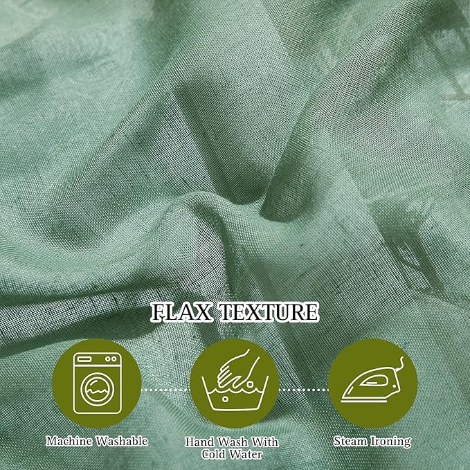 NICETOWN Linen Sheer Curtains Flax Textured - Image 4