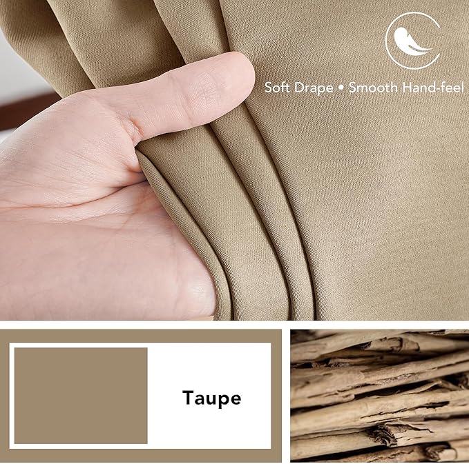 Deconovo Blackout Curtains, Thermal Insulated, W42 x L84 2 Panels, Back Tab - Image 7