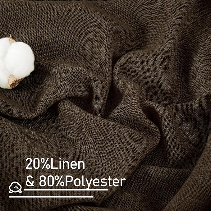 LAMIT Semi Sheer Linen Curtains 45 Inch Length, Linen Textured Light Filtering - Image 3