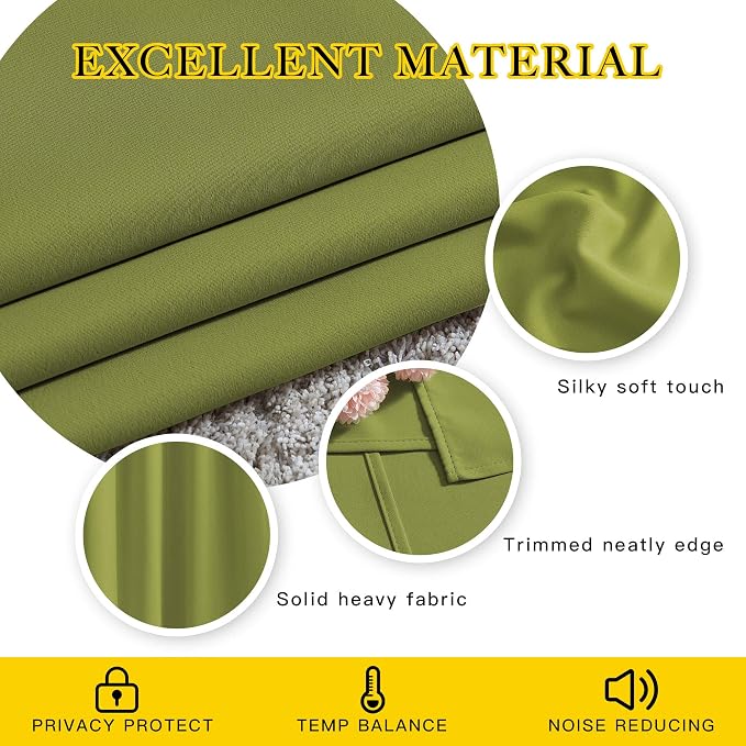 NICETOWN Fresh Green Blackout Curtains - Image 4