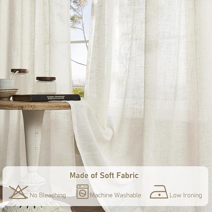 LAMIT 30 Inch Cafe Linen Curtains - Image 8