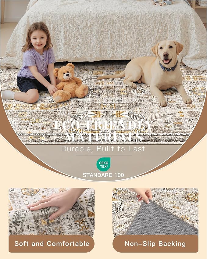 Madane Runner Rug 2x8, Washable Hallway Runner Rugs, Non-Slip Low-Pile Soft - Image 5