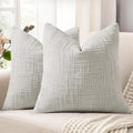 decorUhome Light Grey Chenille Throw Pillow Covers 16x16 Set of 2 Textured Soft by decorUhome