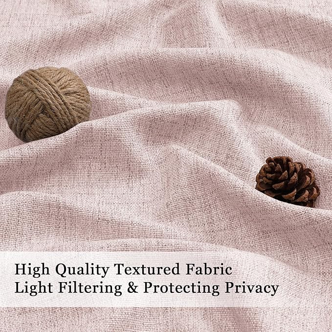 OWENIE Blush Pink Valances for Windows 1 Pcs 18 Inch Length, Light Filtering - Image 2