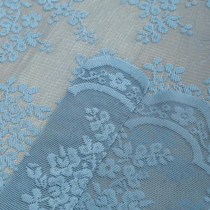YJ YANJUN Vintage Lace Curtains 63 Inch Length-Victorian Floral Pattern Stone - Image 6