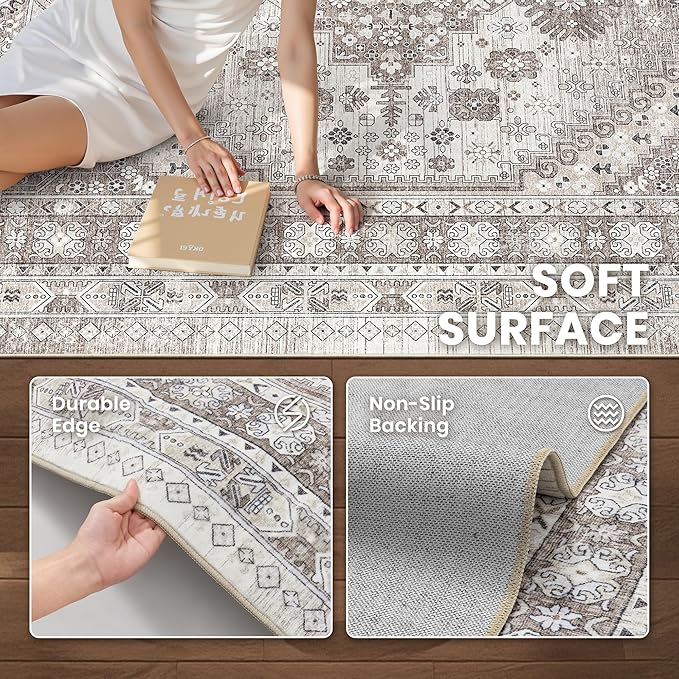 zesthome 10x14 Area Rugs, Stain Resistant Washable Rug, Ultra-Thin Rugs - Image 6
