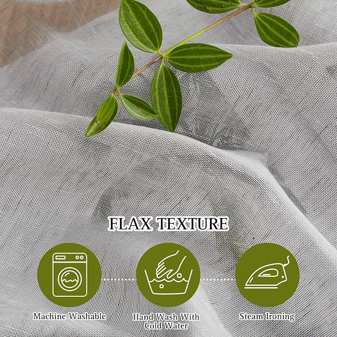 NICETOWN Flax Sheer Linen Curtains Privacy Protection - Image 5