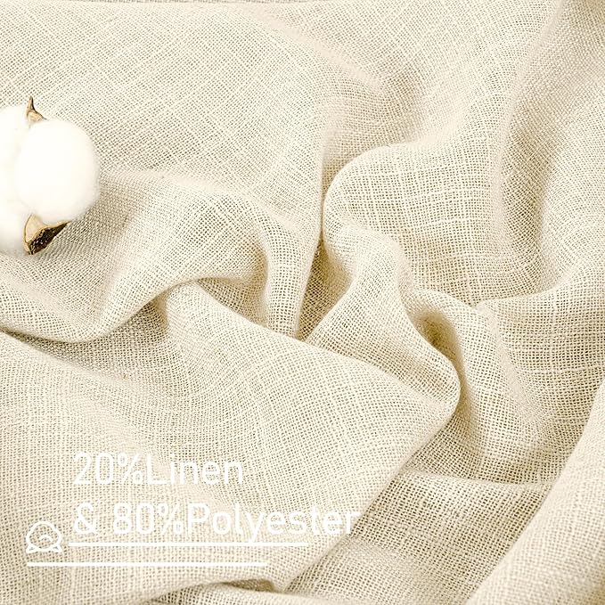 LAMIT Natural Linen Curtains 108 Inch - Image 2