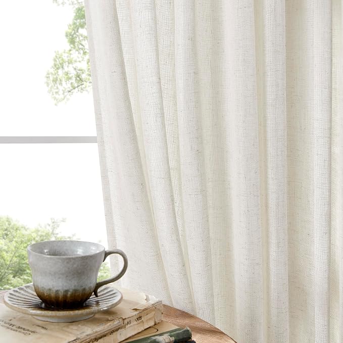 Joydeco Linen Curtains 84 Inch Length 2 Panels Set - Image 7