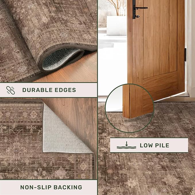 Boho Taupe Brown 3x5 Large Entryway Rug - Image 5