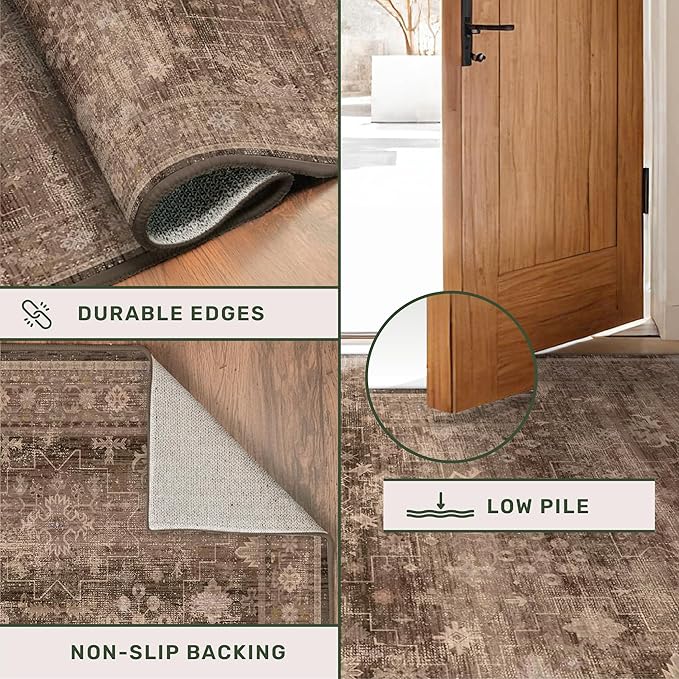 Hazo Haus Boho Taupe Brown 5x7 Living Room Rug - Image 5