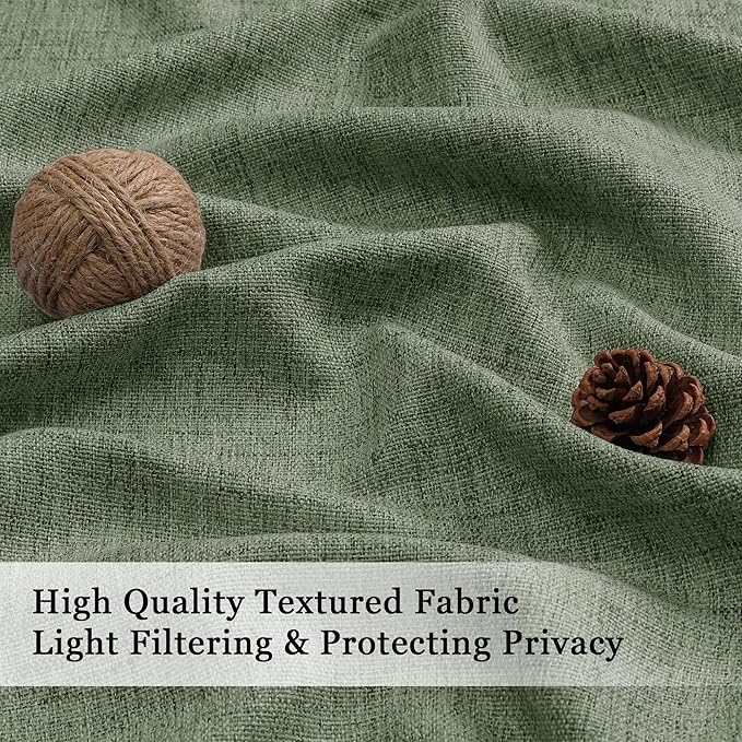 OWENIE Sage Green Valances for Windows 1 Pcs 20 Inch Length, Light Filtering - Image 2
