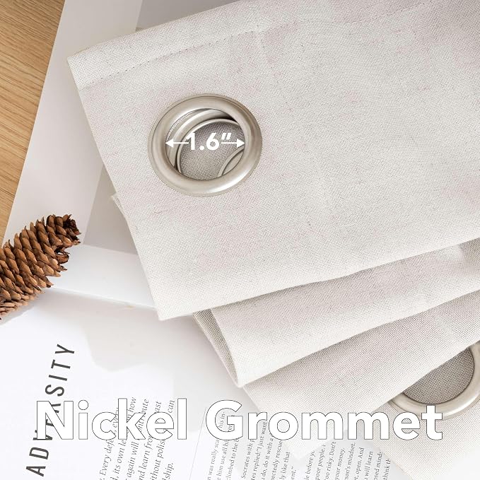 H.VERSAILTEX Grommet Privacy Linen Curtains 2 Pieces Total Size 104 Inch Wide - Image 5