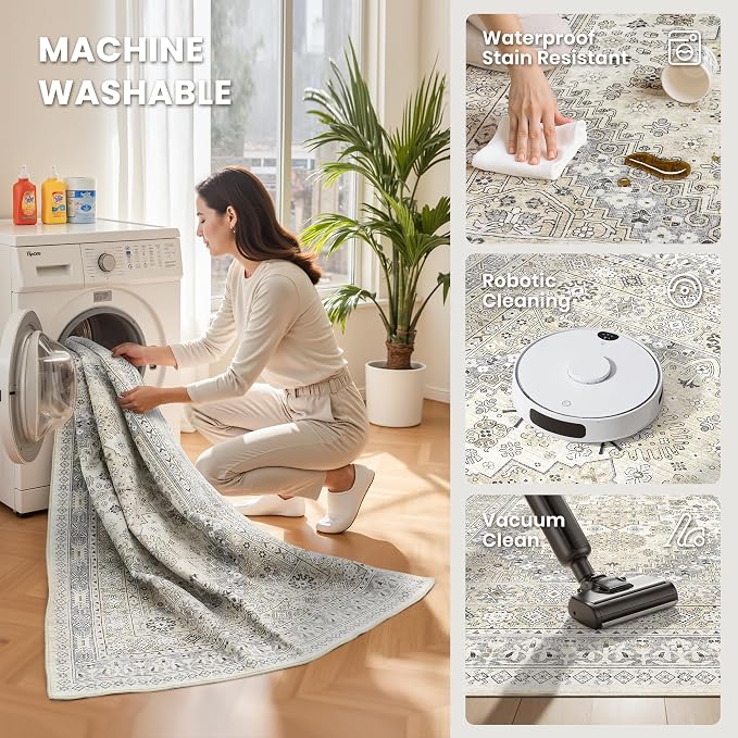 zesthome 12x15 Area Rugs, Large Washable Rug, Ultra-Thin Stain Resistant Rugs - Image 5