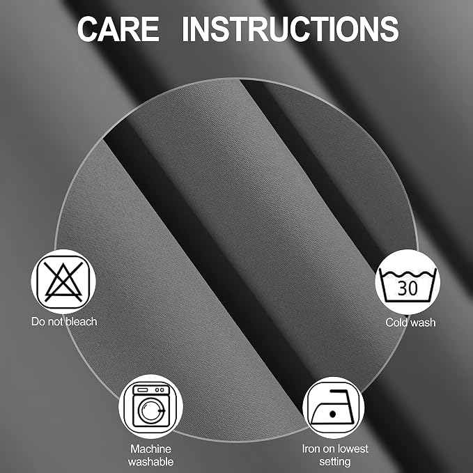 LEMOMO Grey Blackout Curtains/52 x 84 Inch/Set of 2 Panels Thermal Insulated - Image 4