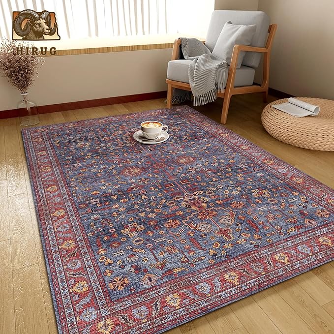 Washable Area Rug 9' x 12' Vintage Traditional Persian Mat - Image 4