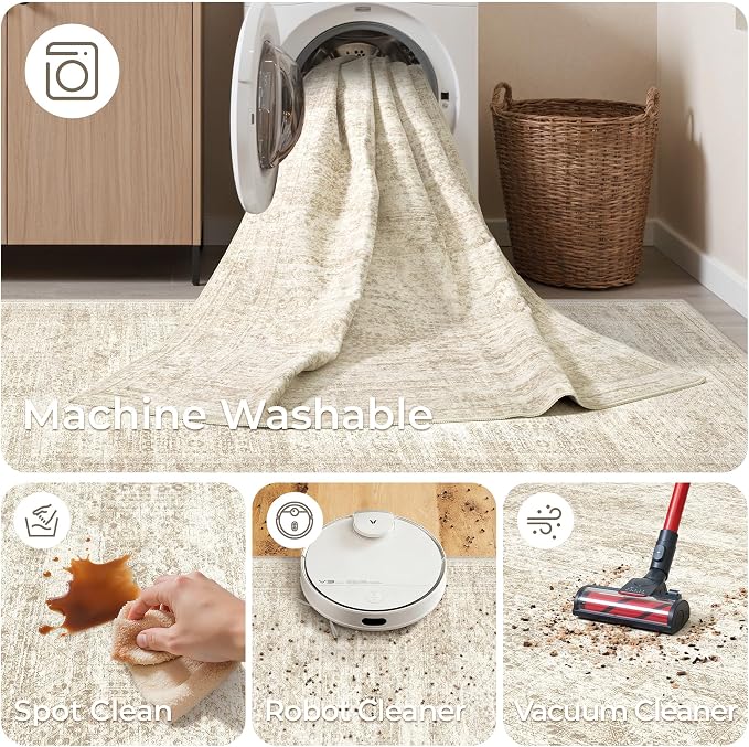 4x8 Rug for Bedroom, Wide Runner Rug for Hallway, Non Slip Washable Runner Rug - Image 8