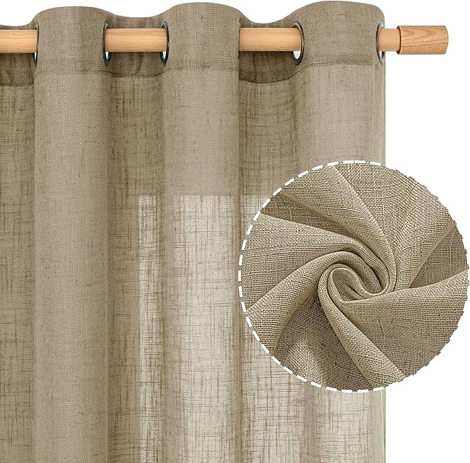 LAMIT Taupe Linen Curtains 72 Inch Length - Image 2